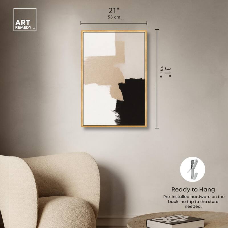 Beige and Black II Canvas by Art Remedy