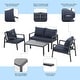 preview thumbnail 14 of 19, Outdoor 4-piece Cushioned Aluminum Conversation Set