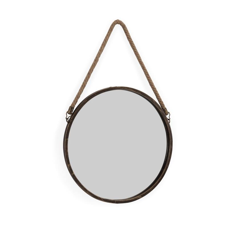 Danya B. Patina Goldtone 15-inch Hanging Rope Round Mirror