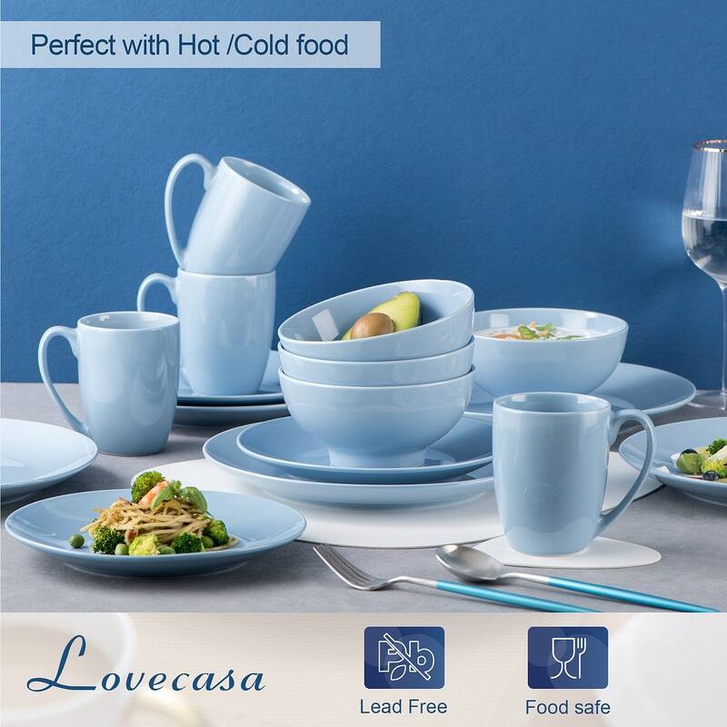 LOVECASA 16-Piece Porcelain Dinnerware Set (Service for 4)