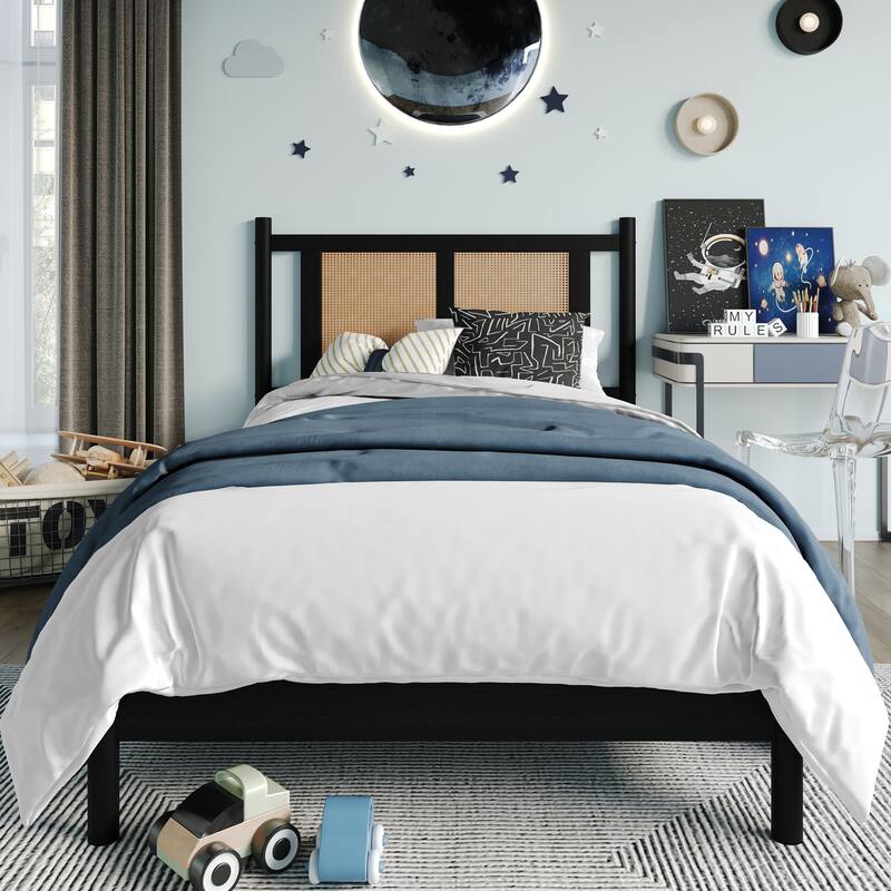 CraftPorch Transitional Wooden Platform Kid Bed