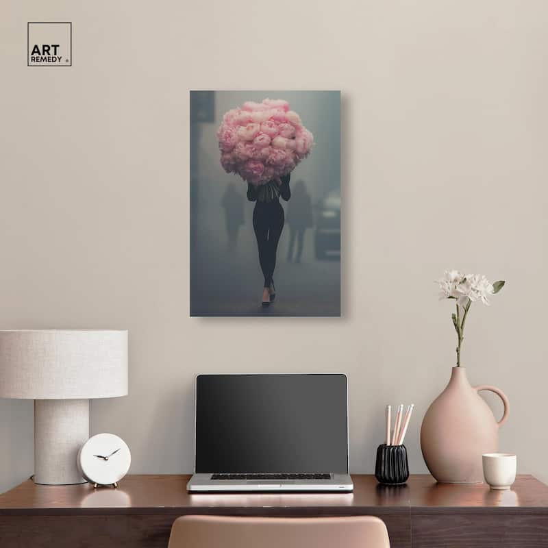 Peony Bouquet Canvas by Art Remedy, Gallery Wrapped