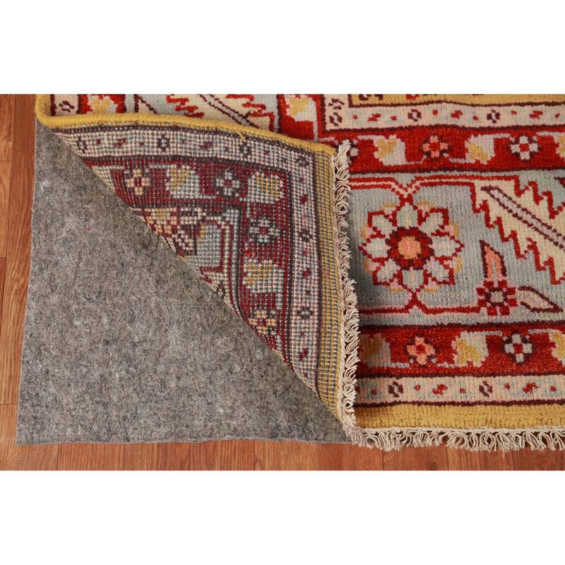 Hand Knotted Oriental 100% Wool Carpet Traditional Geometric Yellow & Gold Heriz (serapi) Area Rug - 11' 9'' X 9' 0''