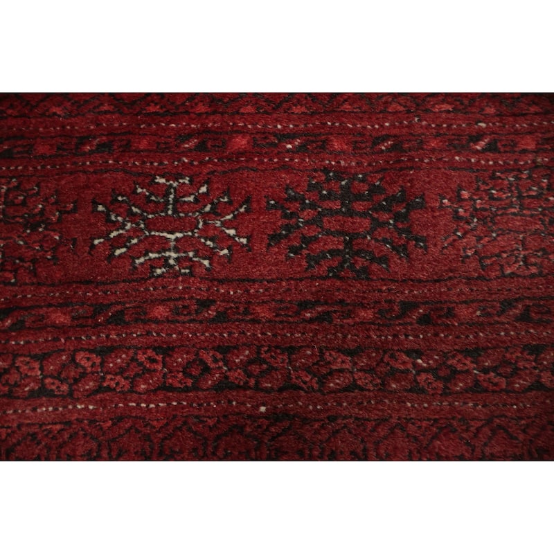 Hand Knotted Oriental 100% Wool Carpet Traditional Geometric Red Balouch Area Rug - 5' 11'' X 3' 4''