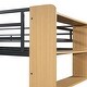 preview thumbnail 14 of 13, Full Over Full Metal Bunk Bed with Ladder & Storage Shelves, No Box Spring, Black