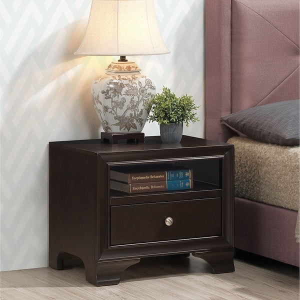 Gymax Vintage Nightstand Solid Wood Sofa Side End Table W// Usb Port /& Drawer