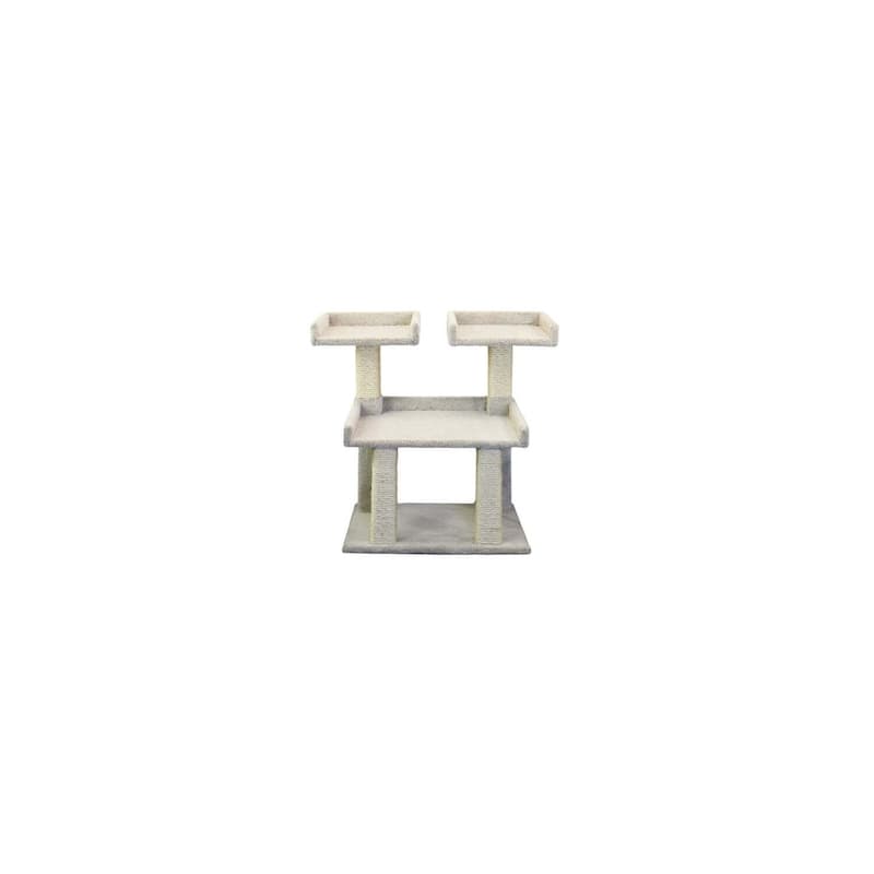 Deluxe Tall Cat Perch Tower with Wide Lounging Beds and Sisal Rope Posts for Big or Multiple Cats