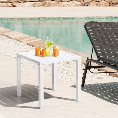 Pellebant Small Square Side End Table Aluminum - 15.67" L x 15.67" W x 15.83" H