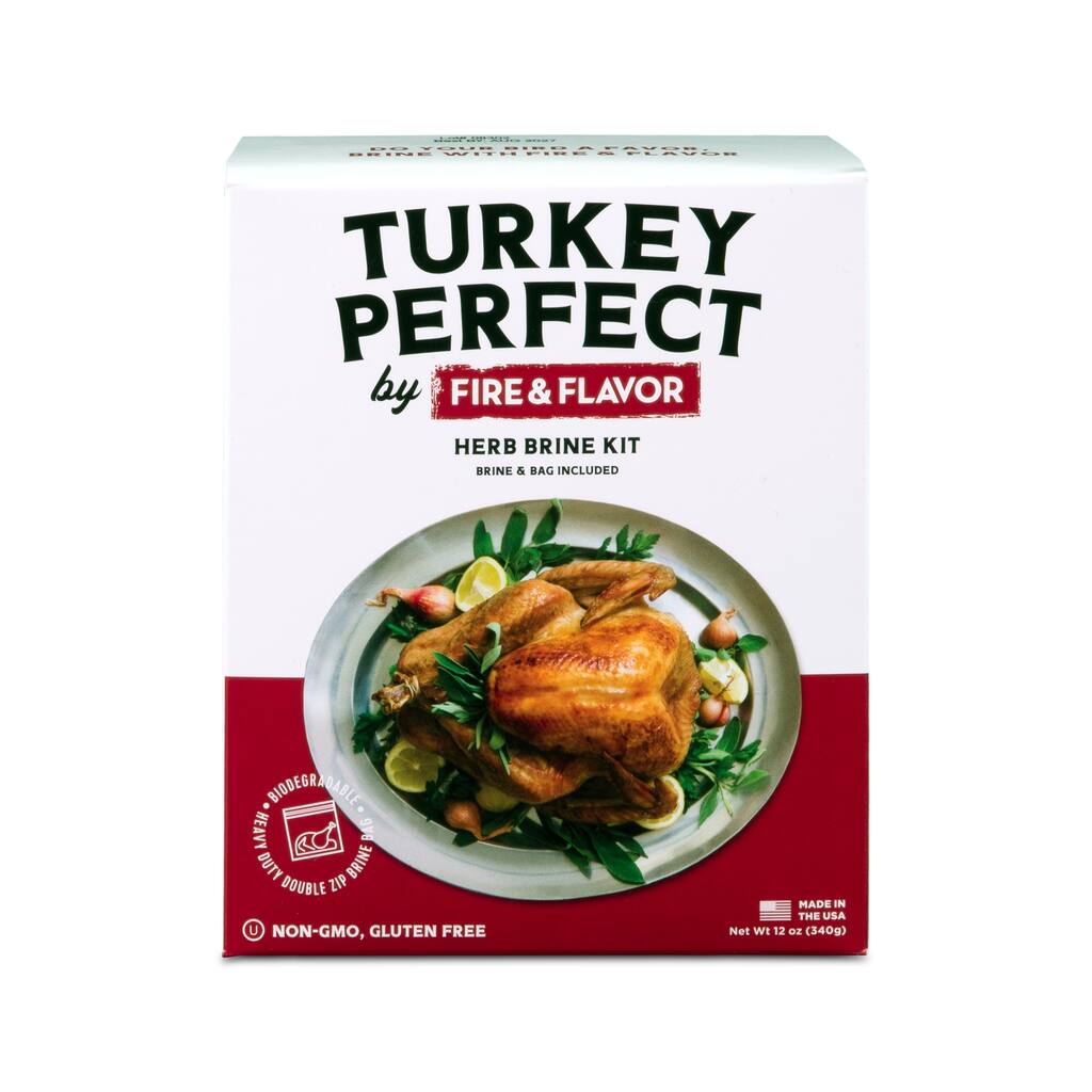 Turkey Perfect by Fire & Flavor All-Natural Herb Brine Kit, Brine & Bag Included, 12oz