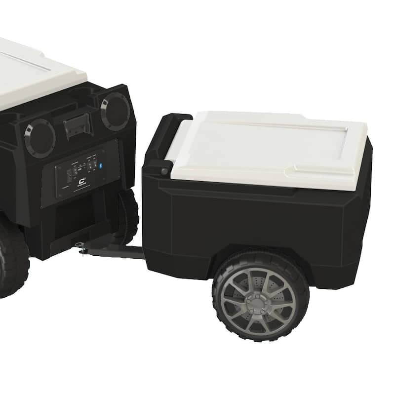 Black Cooler Trailer with White Lid - White Lid
