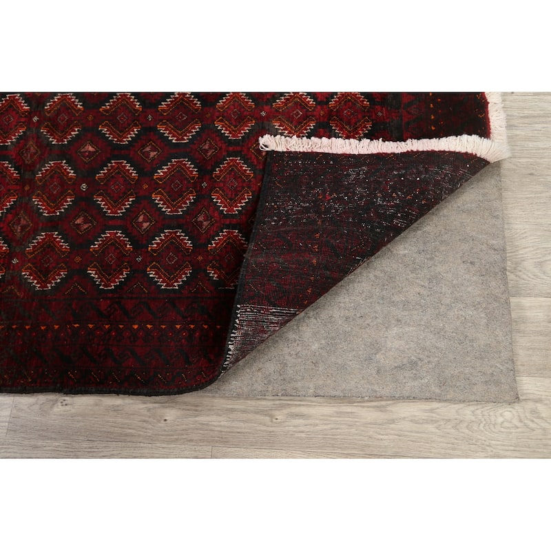 Geometric Balouch Persian Area Rug Wool Hand-knotted Foyer Carpet - 3'3" x 5'6"