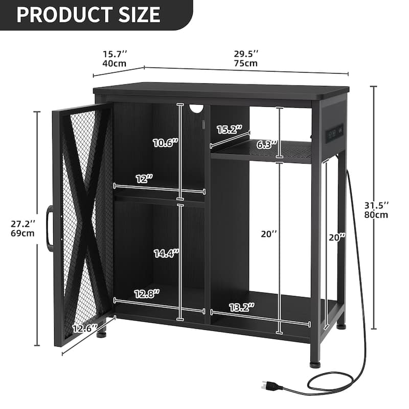 Moasis Aquarium Stand with Power Outlets and 7 Color RGB Light,Fish Tank Stand with Storage Cabinet