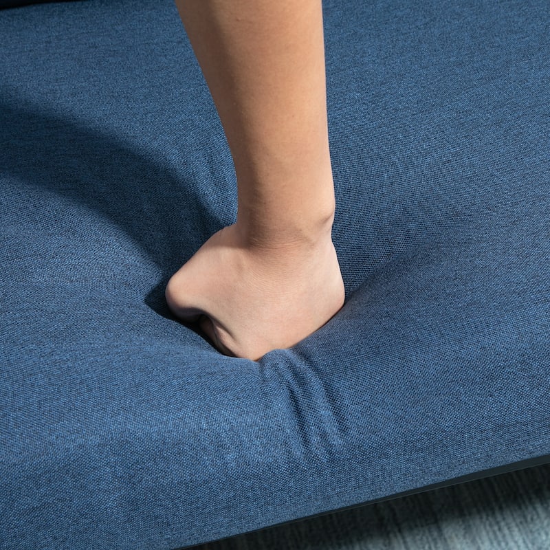 HOMCOM Single Person Chaise Lounger Sofa Bed with 5 Adjustable Positions, 2 Large Pillows, and Birch Legs