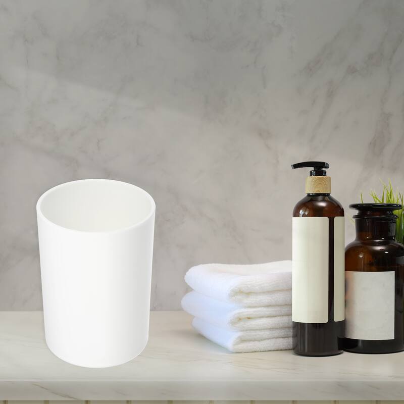 2pcs Bathroom Toothbrush Tumblers for Kitchen Color White Gray 4.05"x2.91" - White Gray