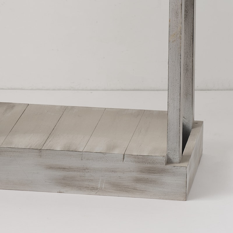 Modern Classic Blue/Grey Square Wooden Light End Table, Side Table