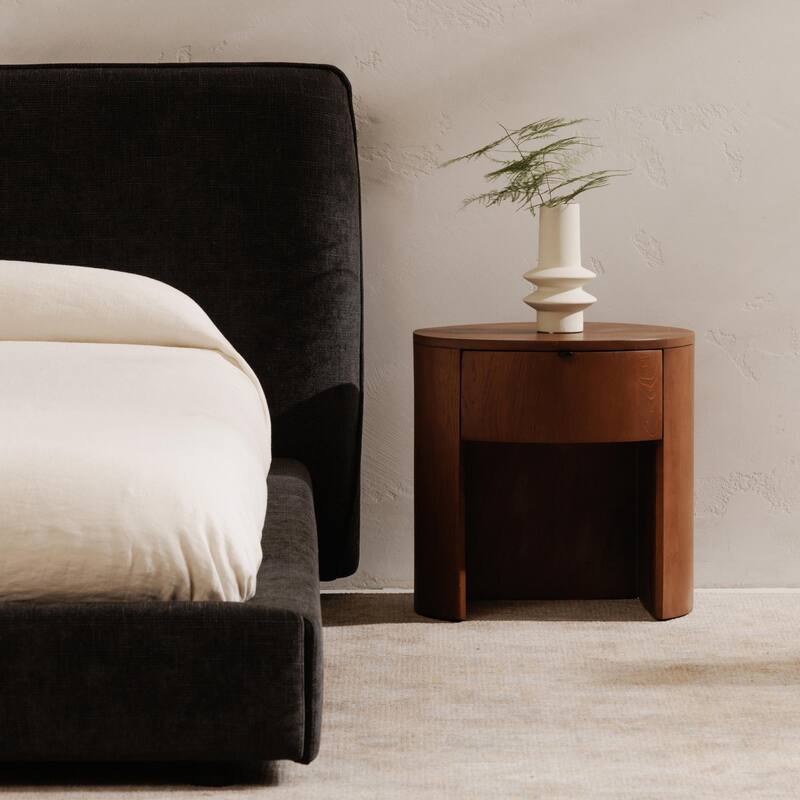 NADAA STUDIOS Yasmin, Wooden Nightstand With One Drawer