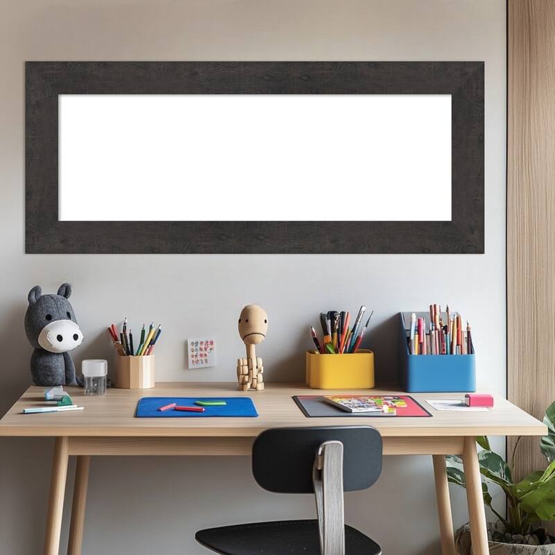 Amanti Art Rustic Plank Espresso Framed Dry Erase Magnetic Board