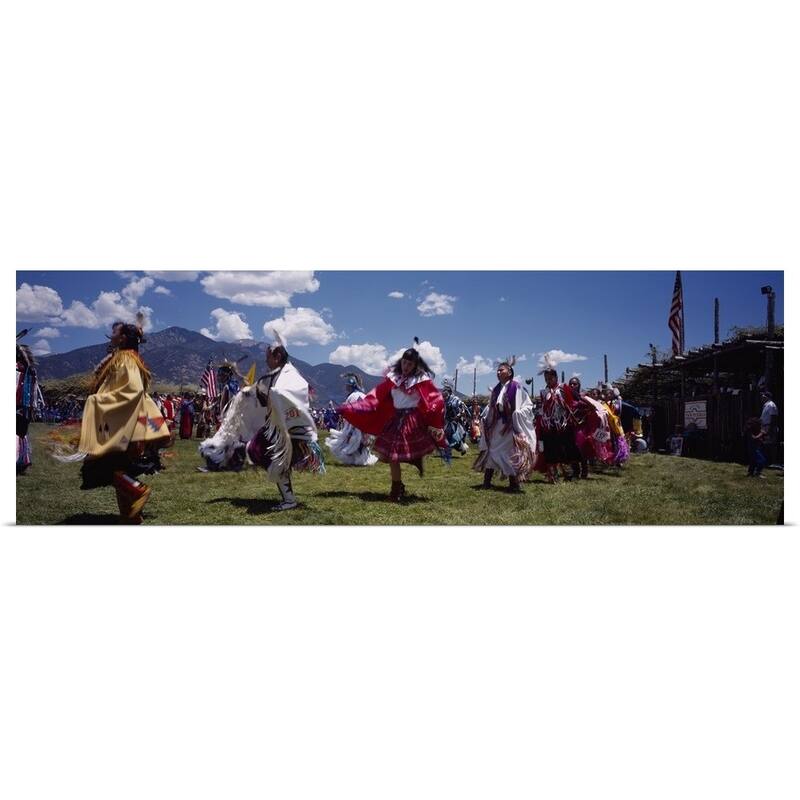 "Red Indians at a Pow-Wow, Taos, New Mexico" Poster Print - Multi