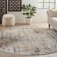 Nourison Concerto Modern Abstract Distressed Grey/Beige Area Rug - 7'10" Round - Beige/Grey