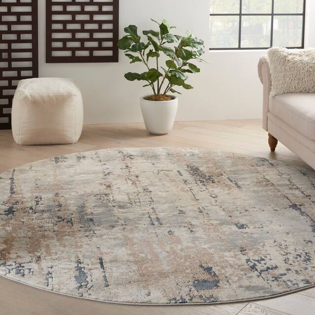 Nourison Concerto Modern Abstract Distressed Grey/Beige Area Rug
