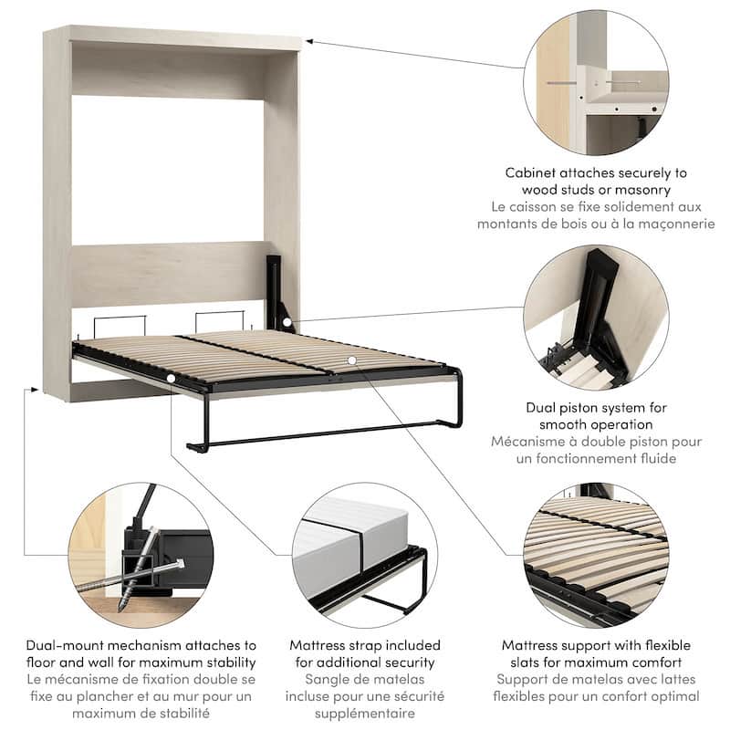 Pur 59W Full Murphy Bed for Multipurpose Room by Bestar