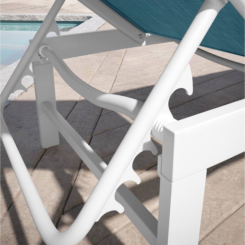 Pellebant Adjustable Aluminum Patio Chaise Lounge Chairs Outdoor (Set of 2)