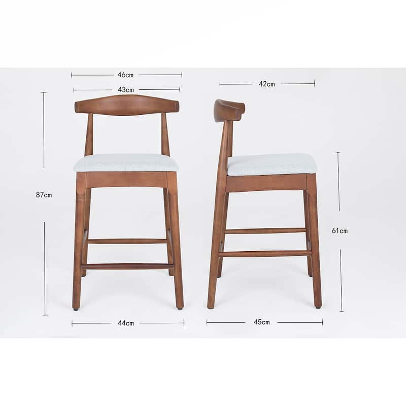 2PCS Solid Wood Counter Height Stools