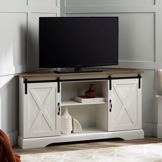 Middlebrook 52-inch Sliding Barn Door Corner TV Stand