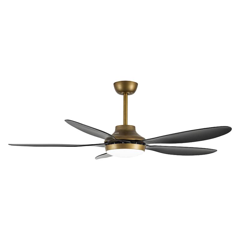 52" Antique Brass Smart Ceiling Fan with Light and Remote, App Control, Voice Control