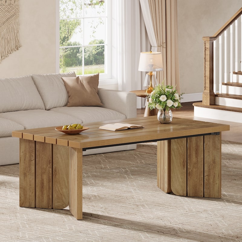 47 Inches Farmhouse Rectangle Coffee Table for Living Room