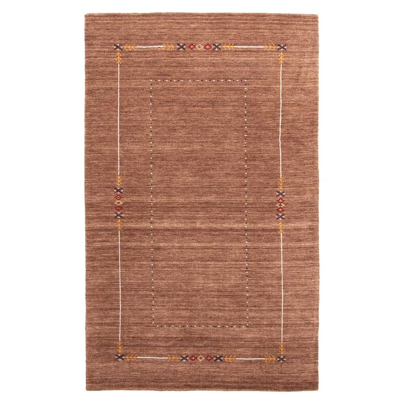 ECARPETGALLERY Hand Loomed Kashkuli Gabbeh Brown Wool Rug - 4'9 x 7'11