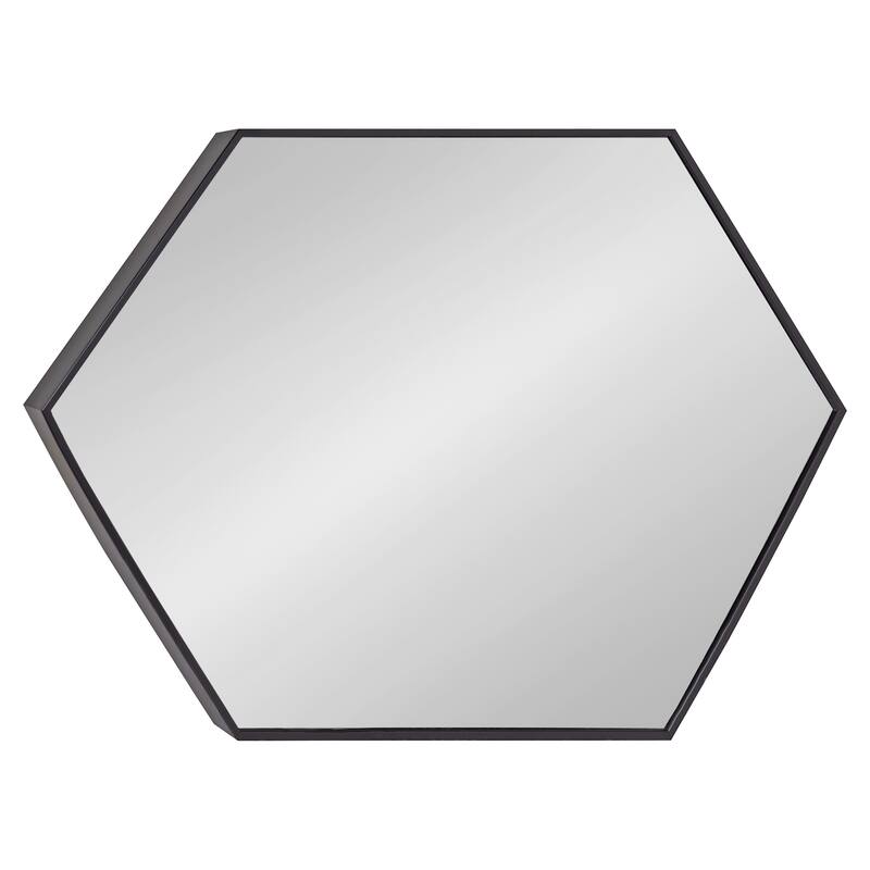 Kate and Laurel Rhodes Framed Mid-century Hexagonal Wall Mirror - 22x31 - Black