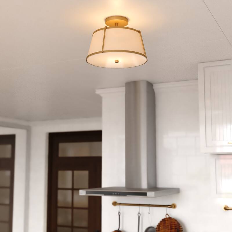 Vaxcel Lighting C0328 Marion 2 Light 13" Wide Semi-Flush Drum Ceiling