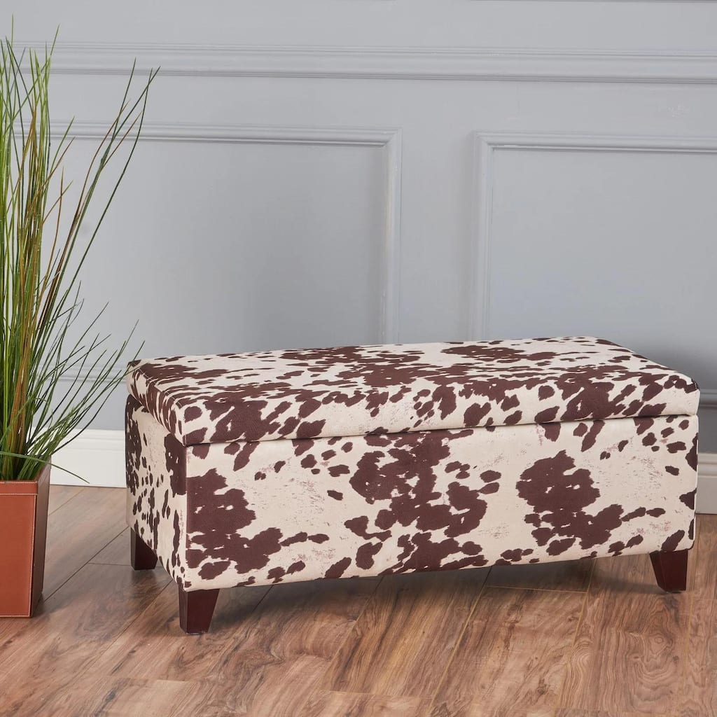 Upholstered Storage Bench Decorative Bench with Flip, Bedroom End of Bed Bench Corridor Stool with Safety Hinges