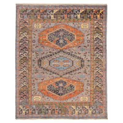 ECARPETGALLERY Hand-knotted Jules Serapi Grey Wool Rug - 7'11 x 10'1