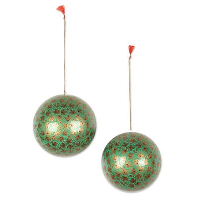Handmade Papier mache ornaments, Chinar Gold (India)