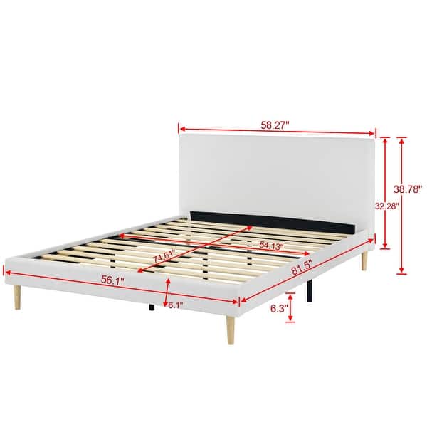 dimension image slide 0 of 8, Upholstered Platform Bed Frame, Velvet, Wood Support, Modern