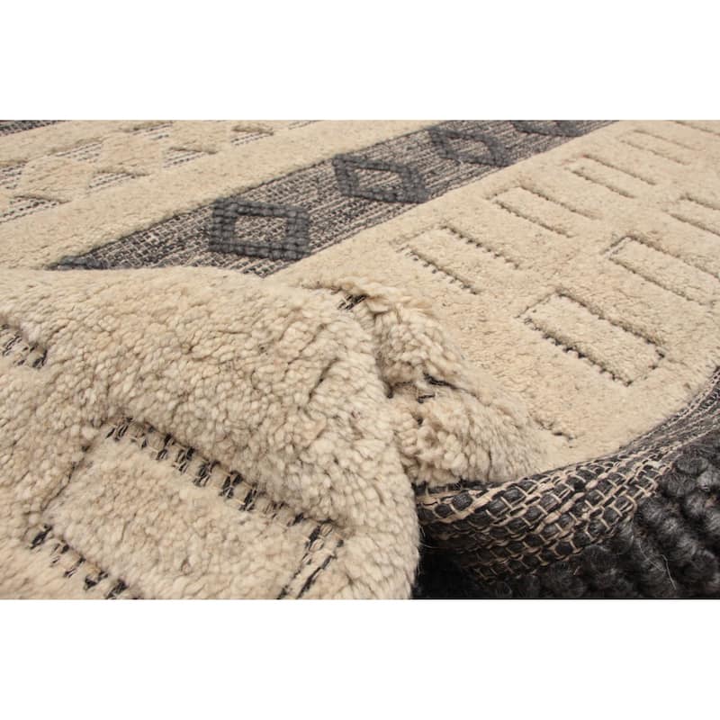 ECARPETGALLERY Braid weave Sienna Cream Wool Rug - 4'11 x 8'0