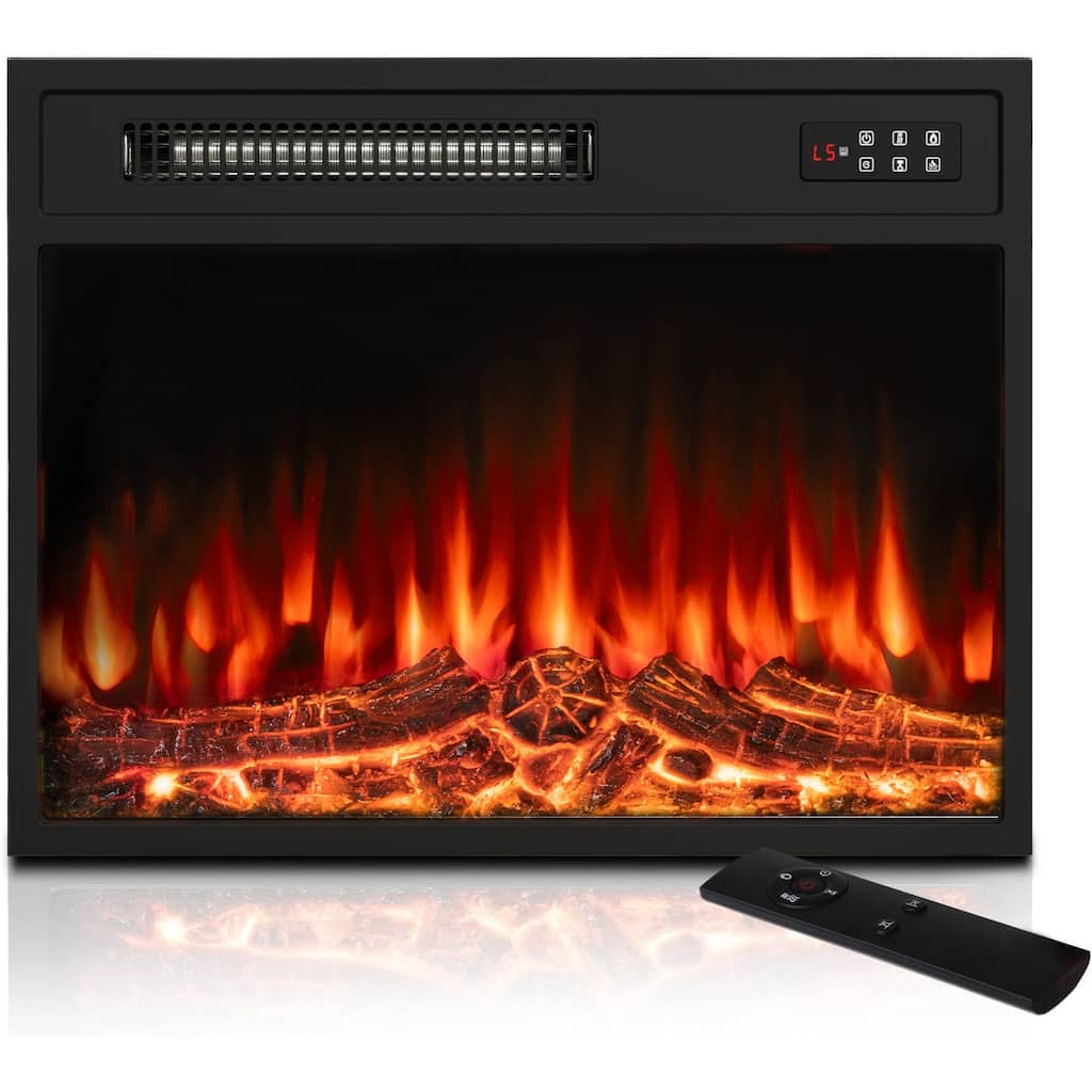 BOSSIN 18/23 inches Electric Fireplace Heater, 750/1500W Electric Fireplace Insert with Overheating Protection