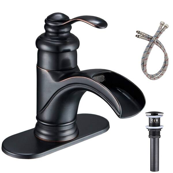 Shop Vibrantbath Waterfall Bathroom Sink Faucet With Drain Assembly On Sale Overstock 29624154
