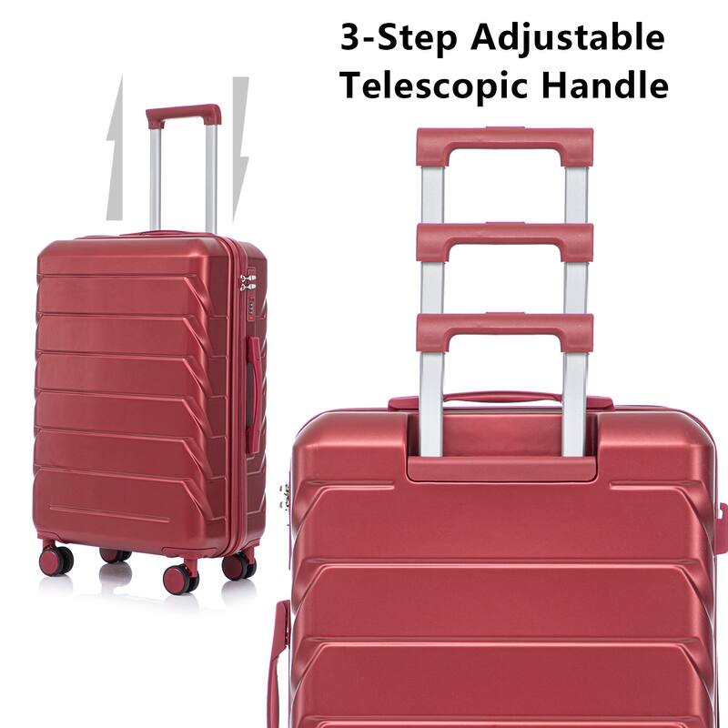 3 Piece (20/24/28 inch) PC Hardside Carry On Luggage Sets with Spinner Wheel and Retractable Handle, for Home Travel Luggage