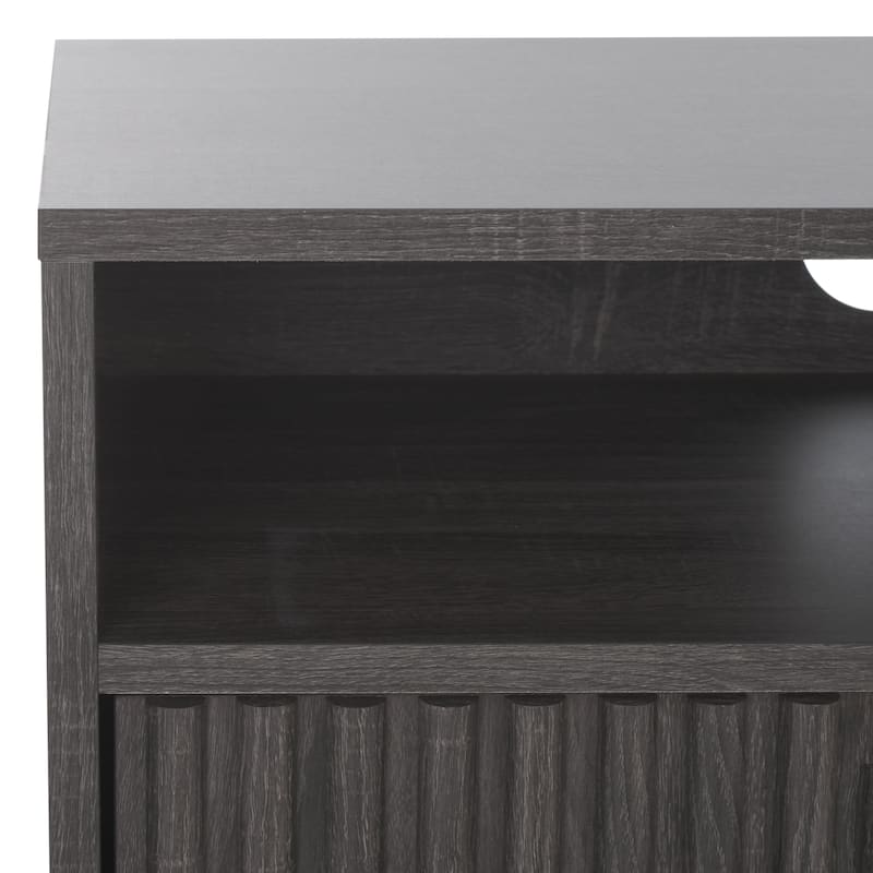 SAFAVIEH Lylia 2-Drawer 2-Shelf Entertainment Media Stand (Fits up to 65" Flatscreen TV) - 60.4 in. x 15.6 in. x 24.8 in.