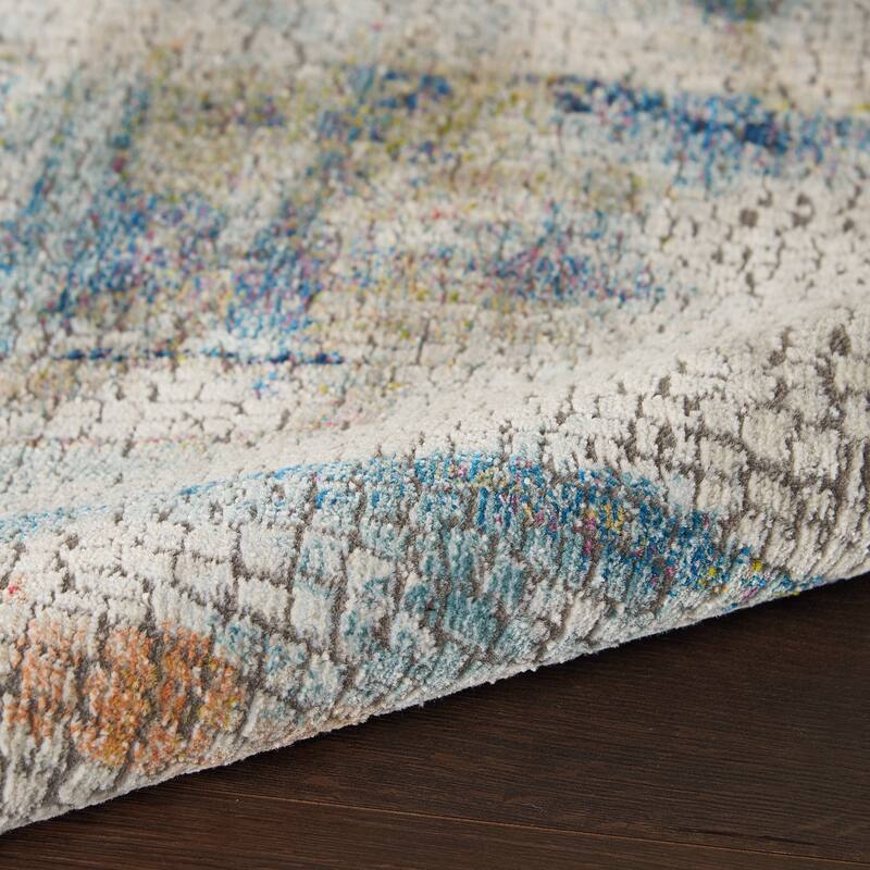 Jipe Power Loomed Distressed Geometric Abstract Modern Non Skid Area Rug By HomeRoots - 72' X '72' X '0.5