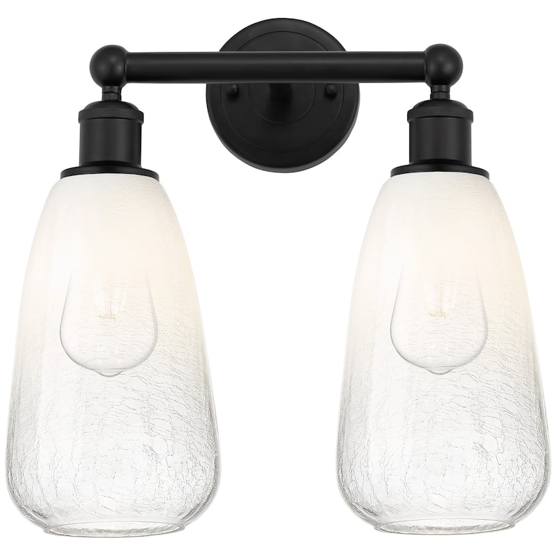 Innovations Lighting 616-2W-16-15 Brookhaven Almond Vanity Brookhaven - Matte Black / Opal