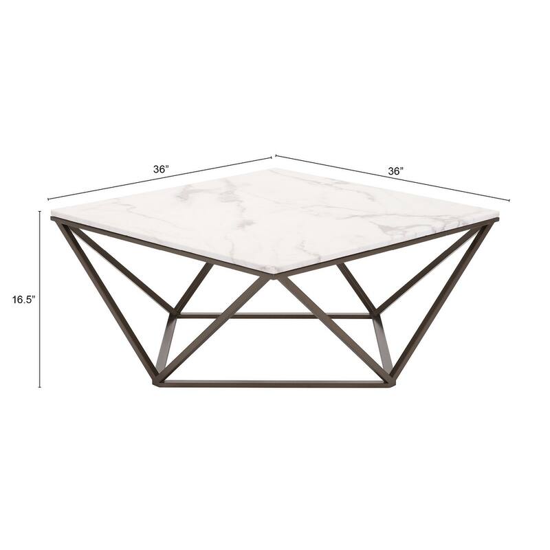 Tintern Coffee Table White & Antique Brass