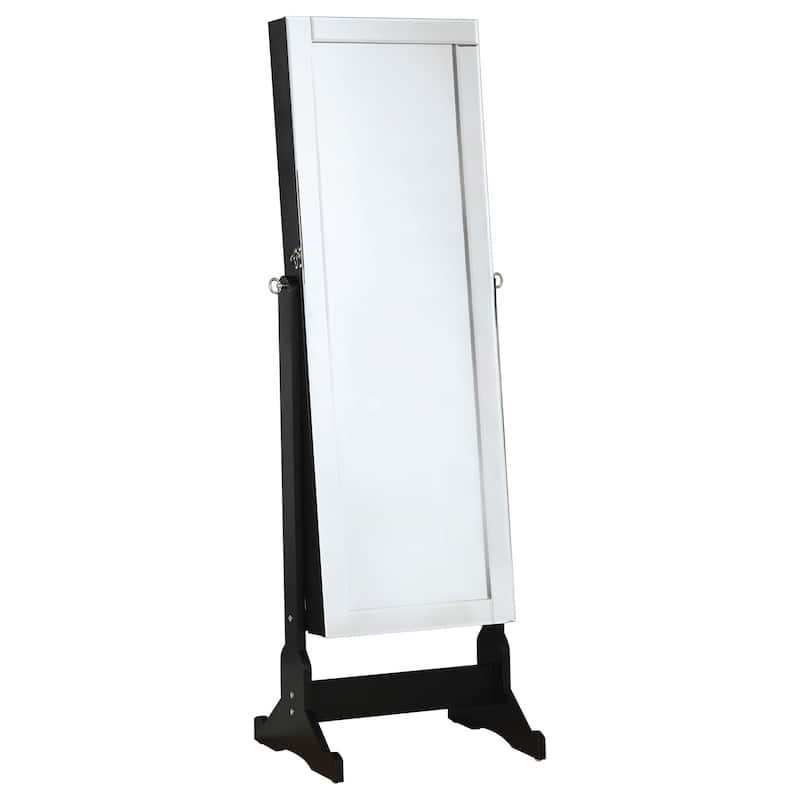 Cortez Cheval Mirror With Jewelry Storage Black - 20" x 15" x 57.5" - Black