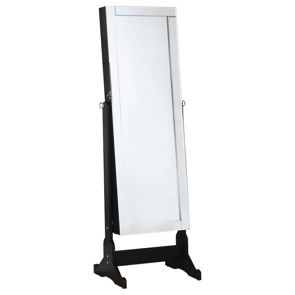 Cortez Cheval Mirror With Jewelry Storage Black - 20" x 15" x 57.5"