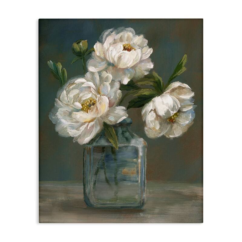Stupell Traditional White Flower Trio Canvas Wall Art Design By Nan - 24 x 30
