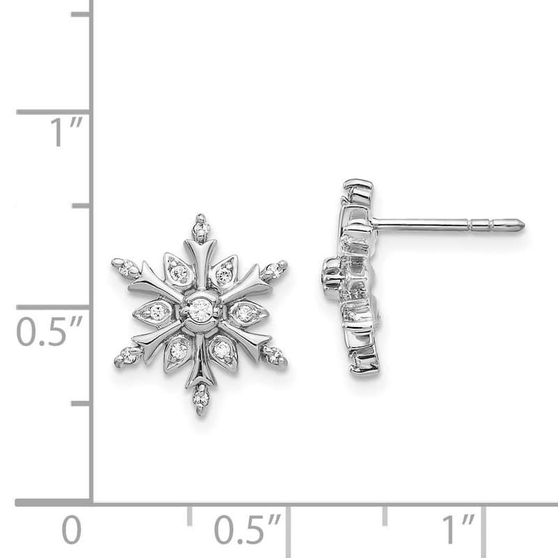 Curata 14k White Gold Diamond Earrings - 13x12mm Wide