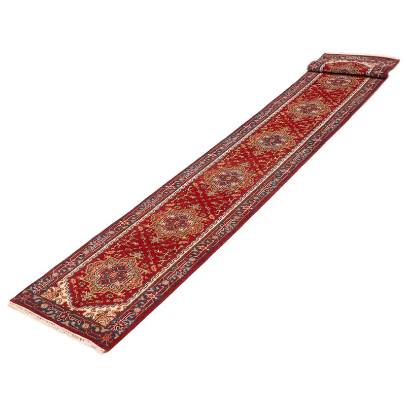 ECARPETGALLERY Hand-knotted Serapi Heritage Red Wool Rug - 2'5 x 19'9